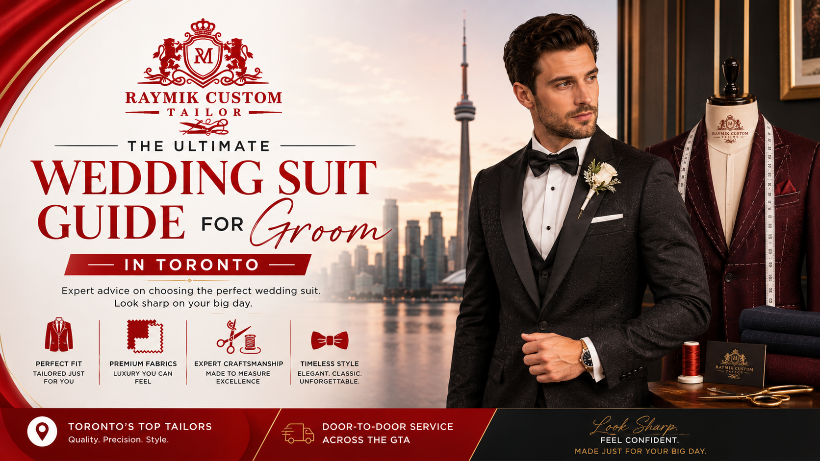 Wedding Suit Guide for Toronto Grooms 2026 — Bespoke, Rental, or Made-to-Measure?