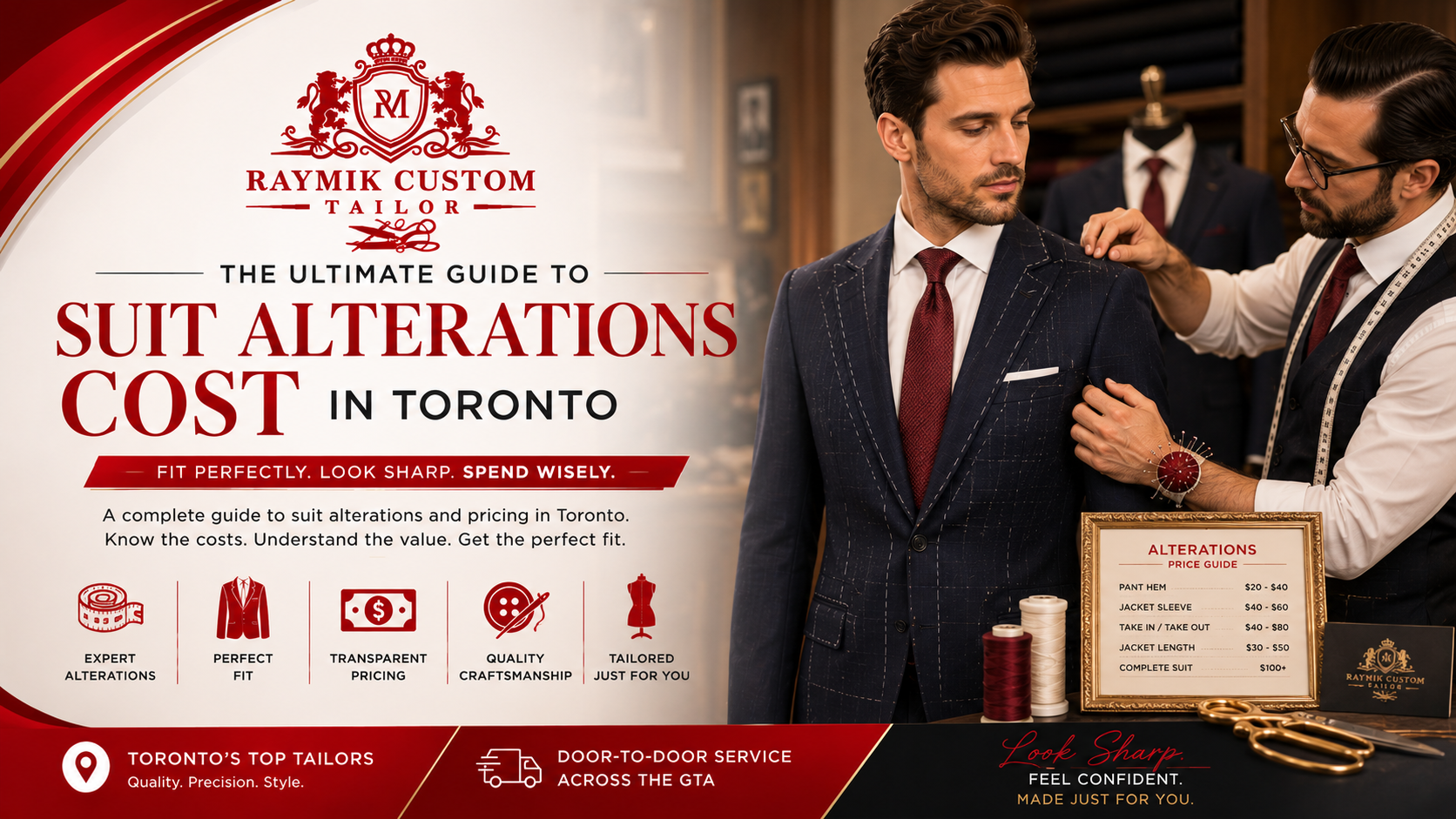 How Much Do Suit Alterations Cost in Toronto? 2026 Price Guide | Raymik