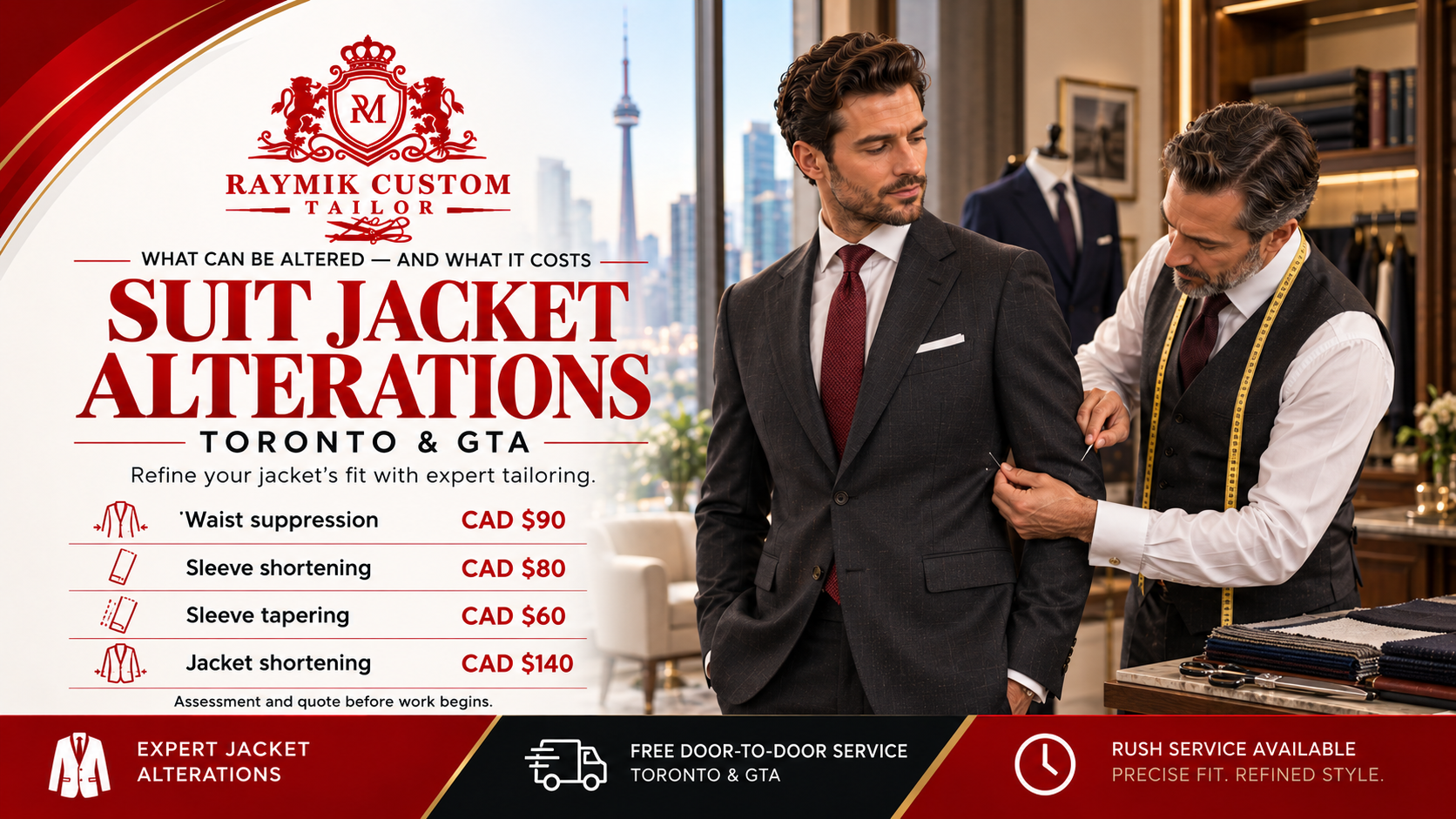 Suit Jacket Alterations in Toronto — What Is Possible and What It Costs