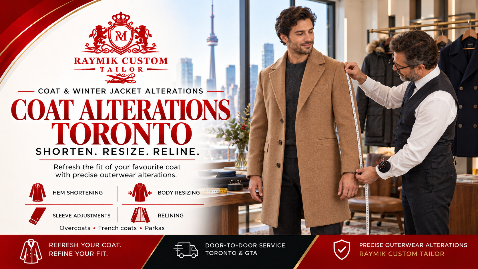 Coat & Winter Jacket Alterations Toronto — Shorten, Resize & Reline